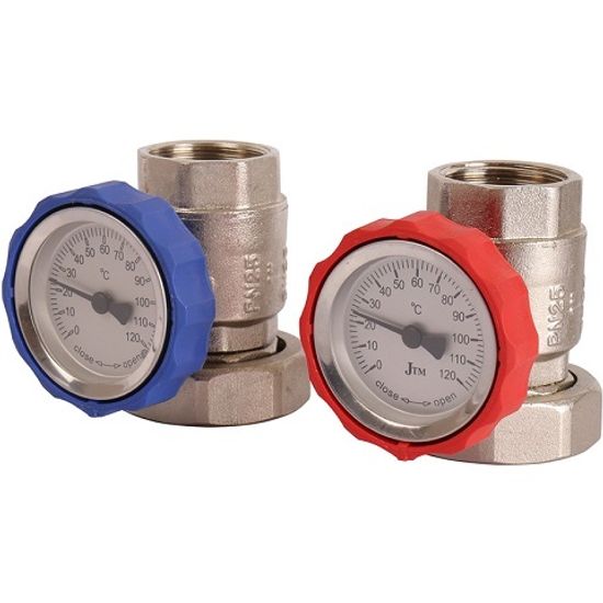 Насосная группа Rommer 1" с термостатическим смесит. клапаном (35-60°С) без насоса (RDG-0002-012503)