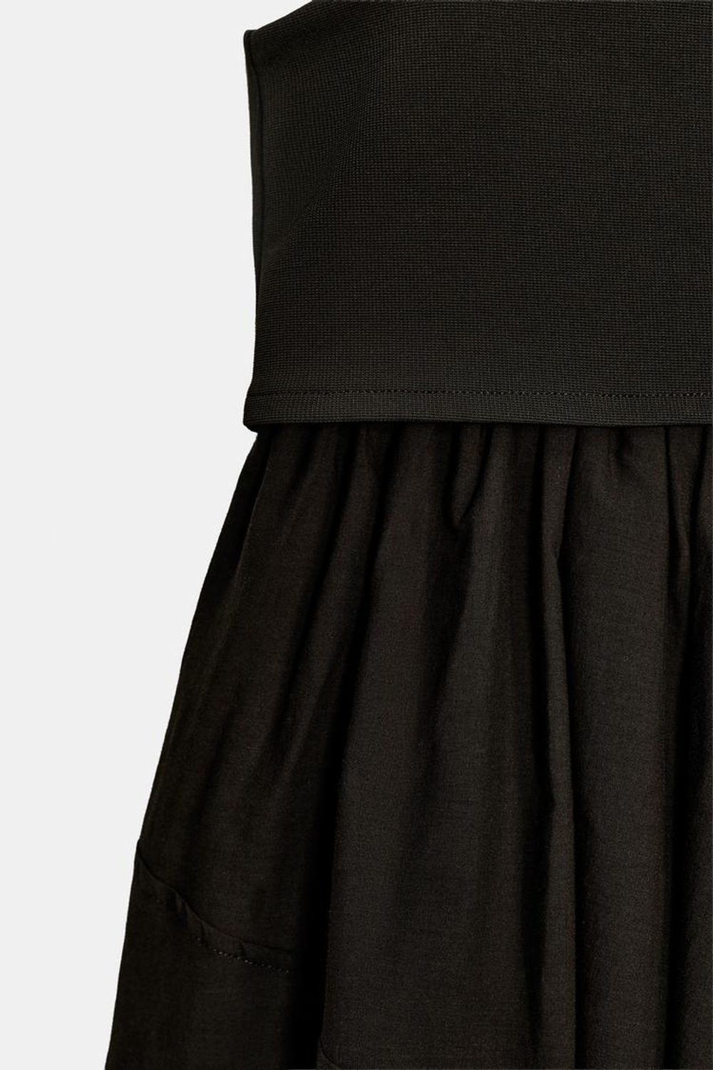 ZARA КОМБИНИРОВАННЫЙ ТОП ОБЪЕМНОГО КРОЯ, КОРИЧНЕВЫЙ