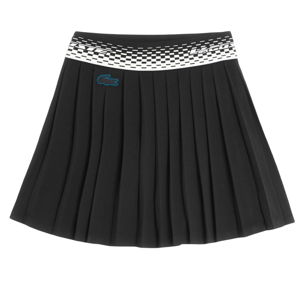 Теннисная юбка Lacoste Tennis Pleated Skirts with Built-in Shorts - черный