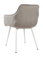 Стул LA ALTA STELLA велюр серый, каркас белый