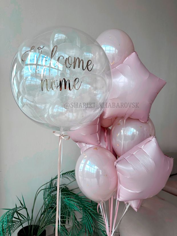 Воздушные шары на выписку для девочки №8105