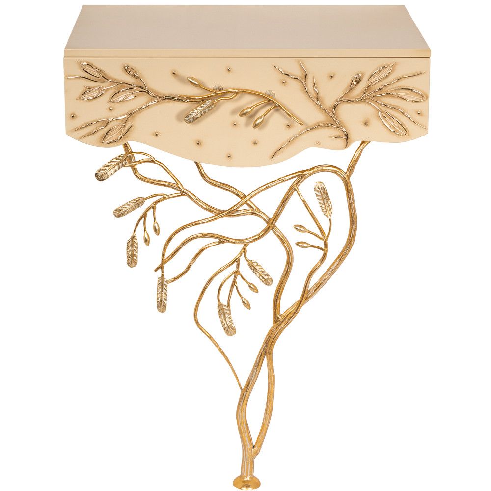 Консоль Oliva Branch (Олива Бранч) Айвори Мраморное золото