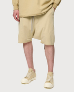 RICK OWENS DRKSHDW ШОРТЫ БЕЖЕВЫЕ HOLLYWOOD DRAWSTRING PODS