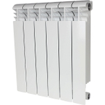 Радиатор алюминиевый STOUT Vega 500 - 6 секций (подключение боковое, цвет белый)