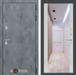 Дверь Входная Лабиринт Бетон С зеркалом Максимум Белый сандал