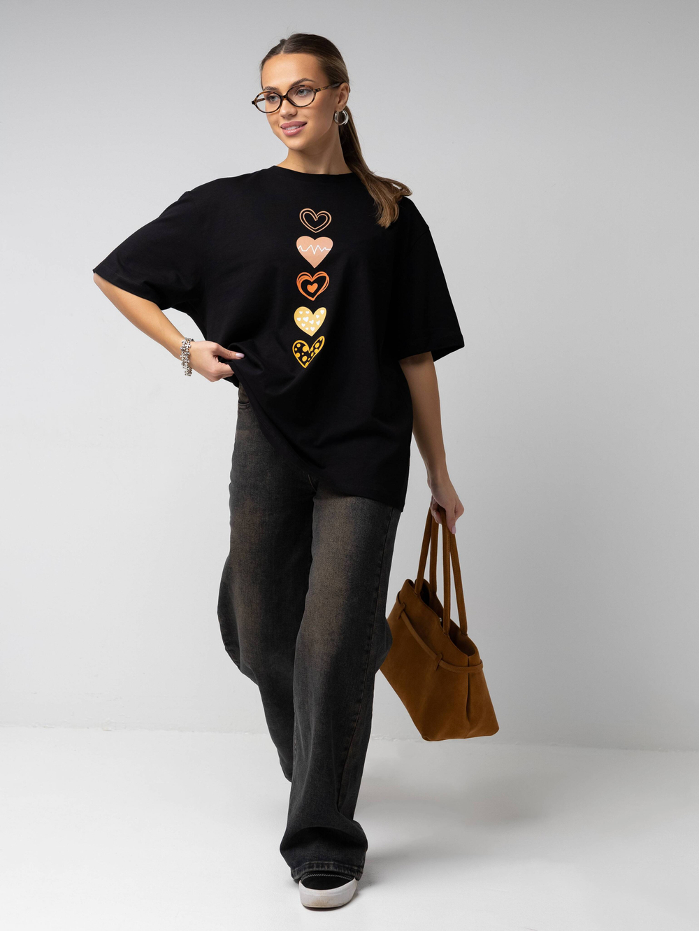 Футболка оверсайз с принтом длинная22