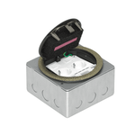 Лючок в пол 4 мод. (2 мод. 45х45 мм.),  античная латунь,  круглый,  металл,  IP65