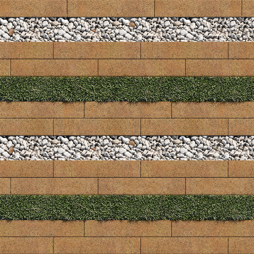 Тротуарная плитка ГАЗОННАЯ РЕШЕТКА - Листопад гранит Сахара