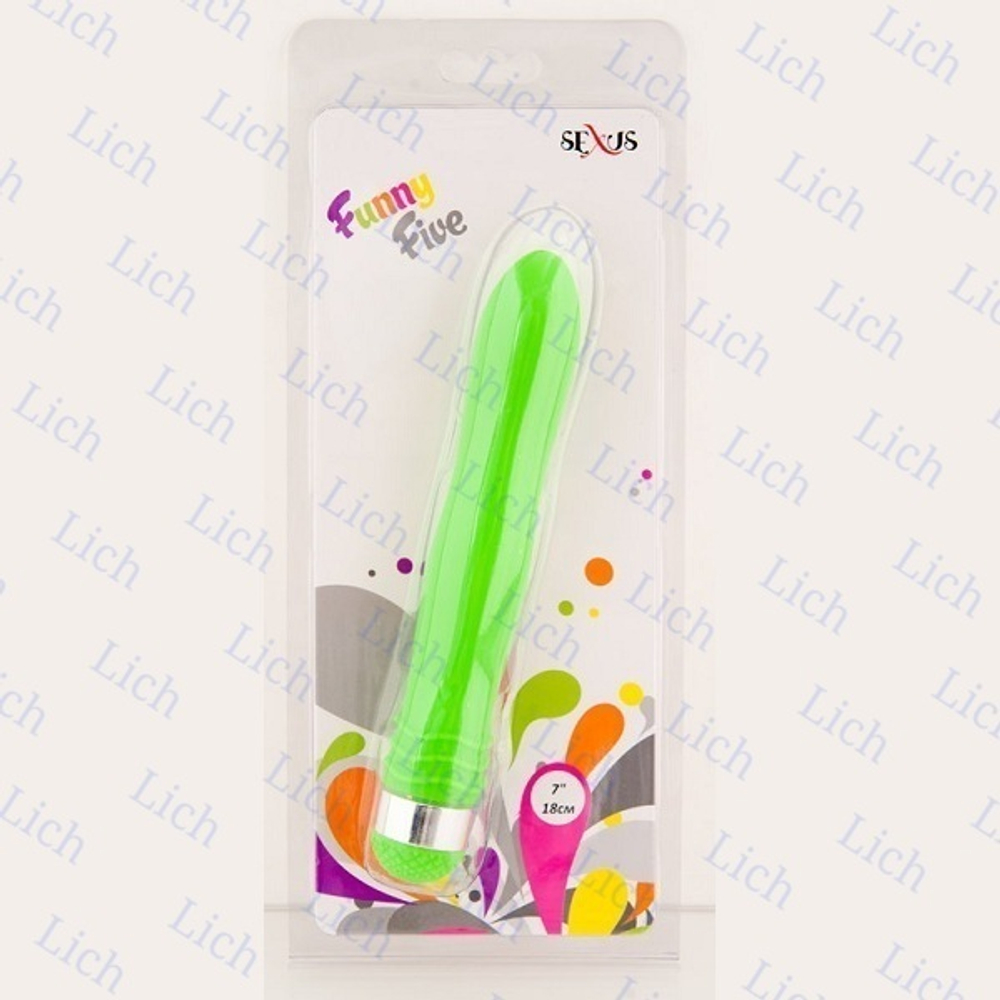 Зеленый  водонепроницаемый вибратор 18 см.