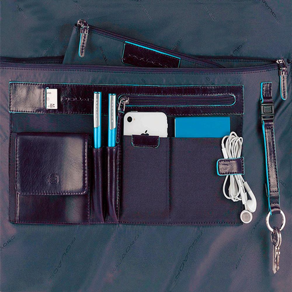 Сумка мужская Piquadro Blue Square синяя телячья кожа (CA2849B2/BLU2) 6