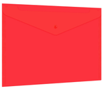 Папка-конверт с кнопкой А4 "Universal" 0,15мм. до 100л. прозрачная красная (BRAUBERG)