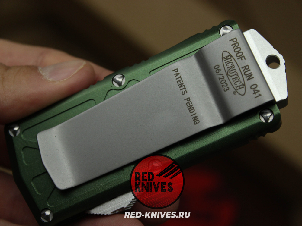 Нож Microtech Exocet T/E - танто клинок, зеленая рукоять RK/Н31