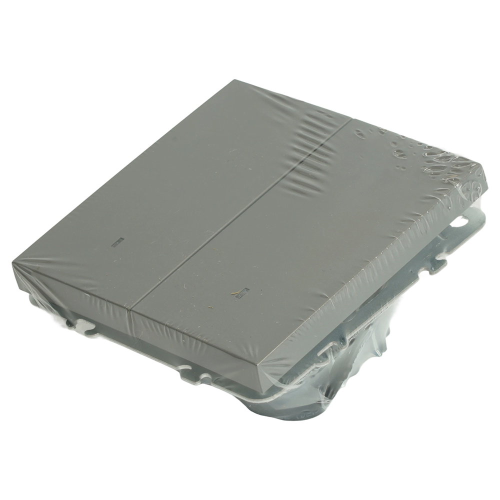 Выключатель 2-клавишный c индикатором (механизм), STEKKER, 250В, 10А, серия Эмили, RSW10-5102-10, платиново-серый, soft touch 49942