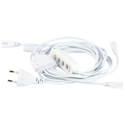 Разветвитель сетевой для линейных светильников ЭРА 4х IEC C5 3pin+timer на 4 точки с таймером 4, 8, 12H 2 м | Аксессуары для фито светильников