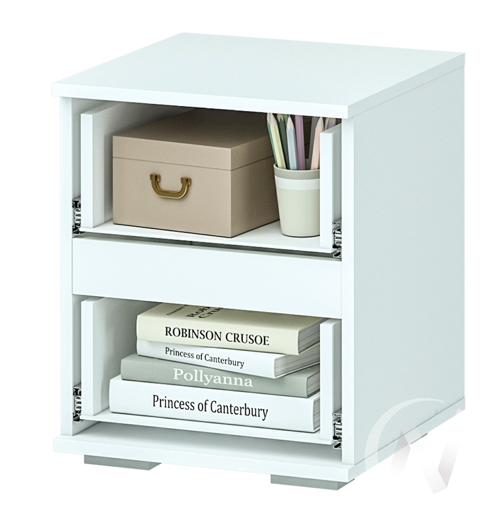 Тумба прикроватная ТБ-13 МС Мемори (белый/смоки кисс)