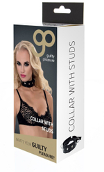 Полиуретановый ошейник с пуклями и D-кольцами Collar with Studs (Цвет: черный)