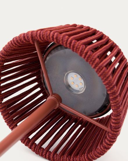 Уличная настольная лампа Aldet на солнечной батарее с терракотовым шнуром