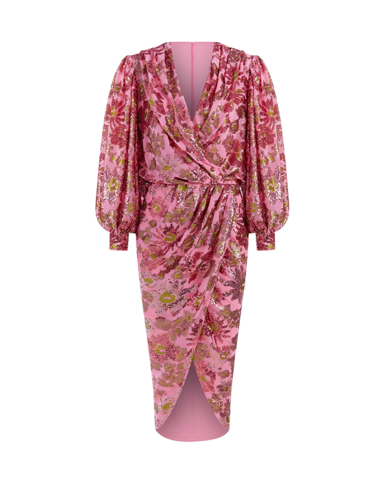 Платье макси из шифона с пайетками