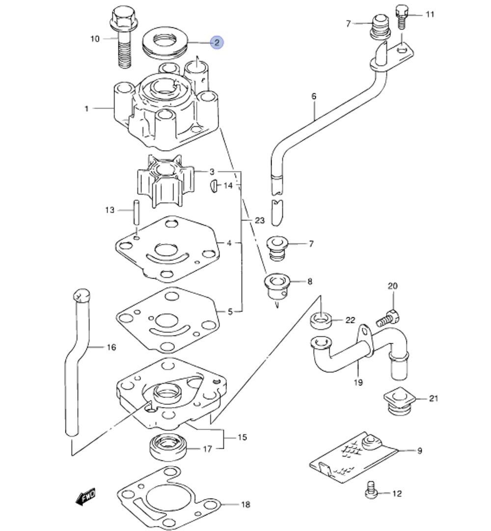 Втулка насоса Suzuki 17417-93910-000