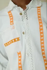 Рубашка Soeurs с Кружевом по Краю / Lace Hem Long Sleeve белая