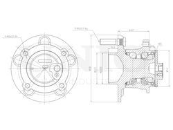 Ступица задняя (с ABS) UNIO HUB-20287