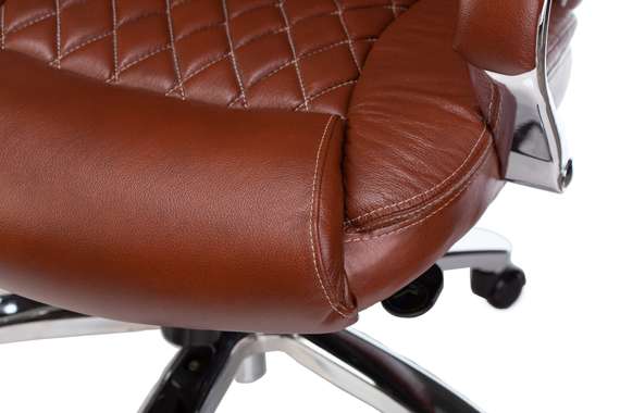 Кресло руководителя Бюрократ T-9924WALNUT светло-коричневый Leather Eichel кожа крестов. металл/дере