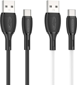 Кабель Type-C  BOROFONE BX86 1м, 3.0A  силиконовый черный