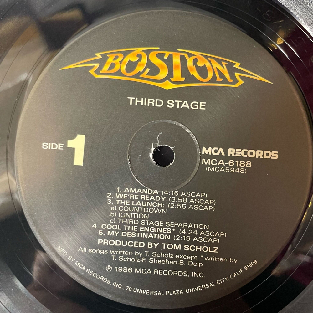 Винтажная виниловая пластинка LP Boston Third Stage (USA 1986) A New World