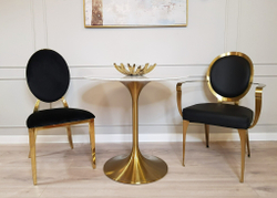 Стол обеденный белый Tulip Marble Brass