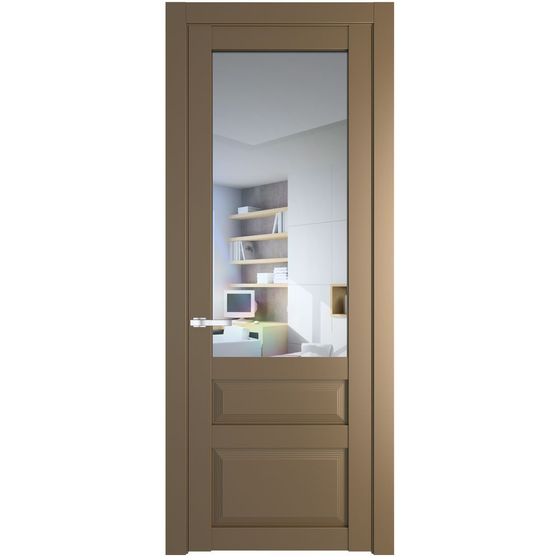 Межкомнатная дверь эмаль Profil Doors 2.5.3PD перламутр золото стекло прозрачное