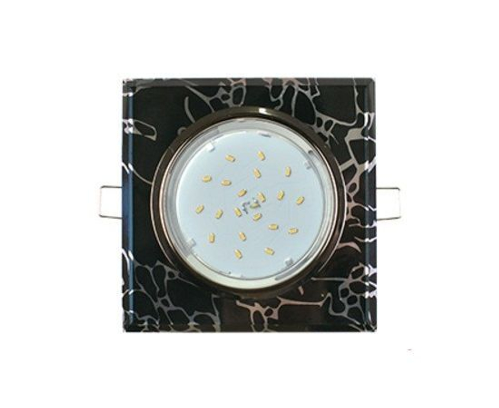 Светильник Стекло Квадрат Ecola GX53-H4 скошенный край черный хром-черный 38x120 FN53SNECH