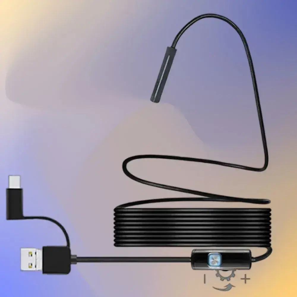 Видеоэндоскоп для смартфона с гибкой камерой, для компьютера, зонд с камерой для труднодоступных мест 1,5 метра