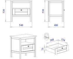 Тумба прикроватная "Фрея" (белый), МФ SbkHome