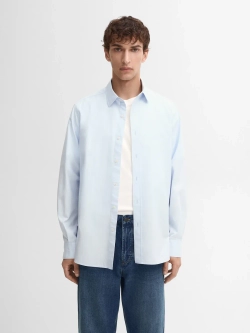 Massimo Dutti Рубашка из 100% хлопкового твила, небесно-голубой
