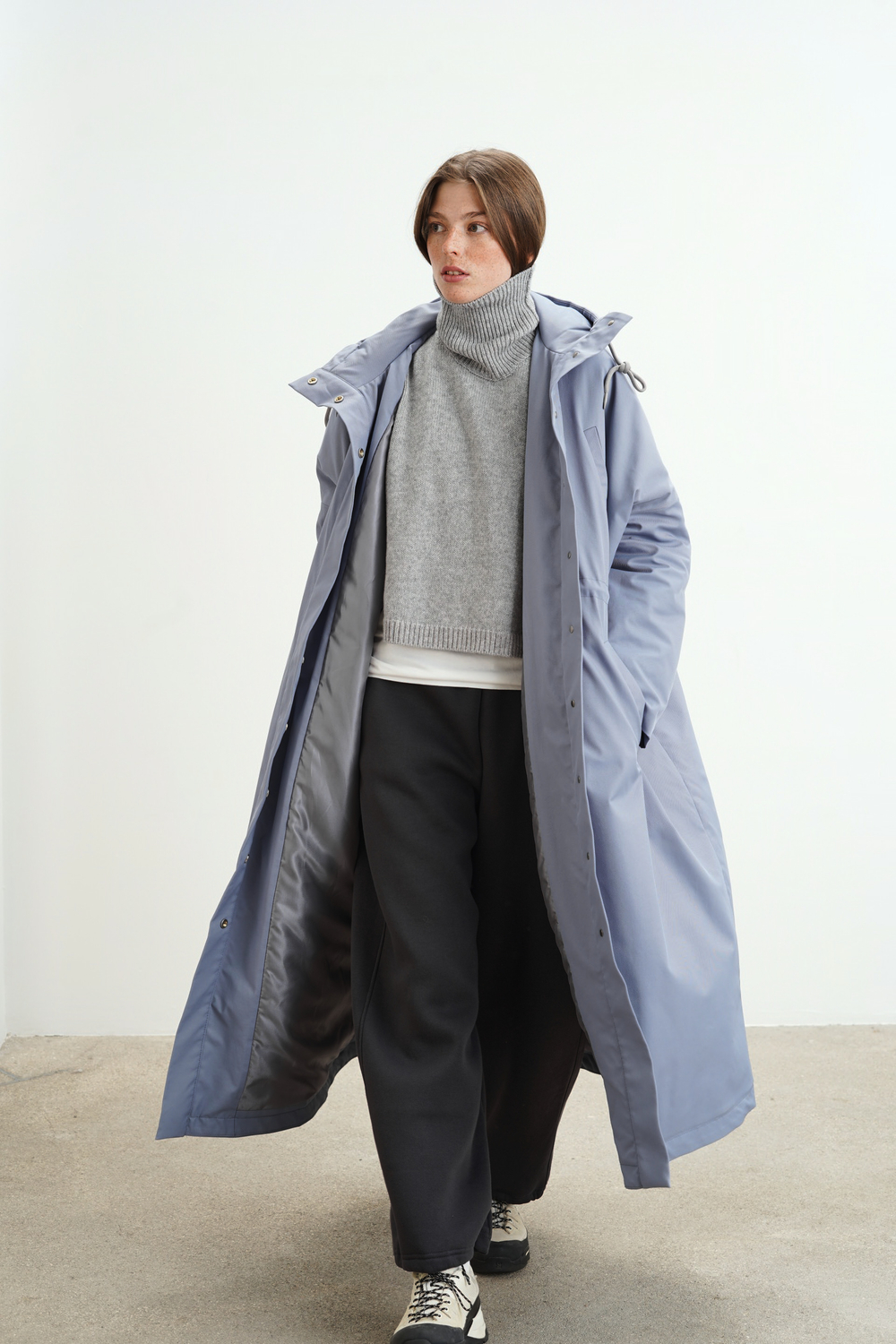 Манишка из кашемира с мериносом серого цвета ПРЕДЗАКАЗ