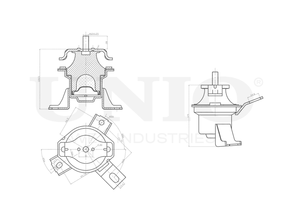 Опора двигателя правая UNIO RMP-15149