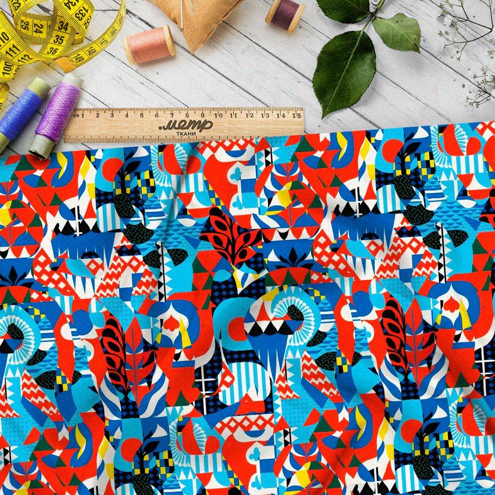 Ткань премиум мембрана графические мотивы