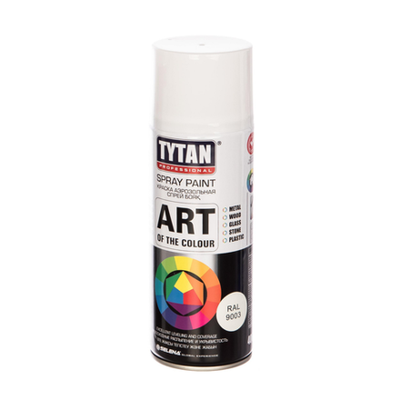 Аэрозольная краска TYTAN RAL9003М, 400мл белая матовая