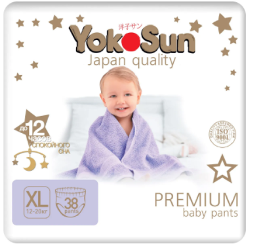 Подгузники-Трусики YokoSun  Premium XL (12-20 кг) 38 шт