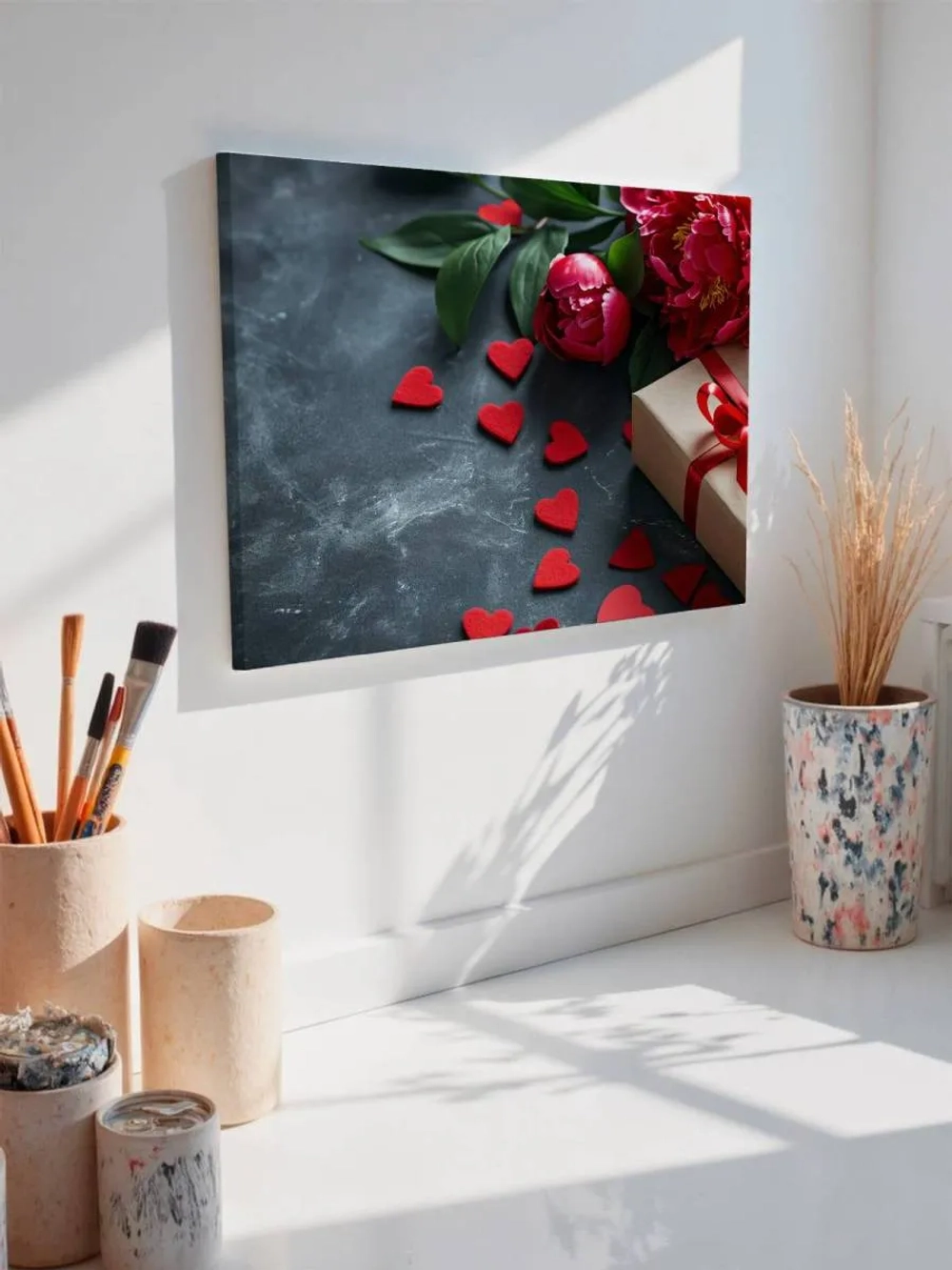 Картина на стену 40 X 50 Сердечки и цветы