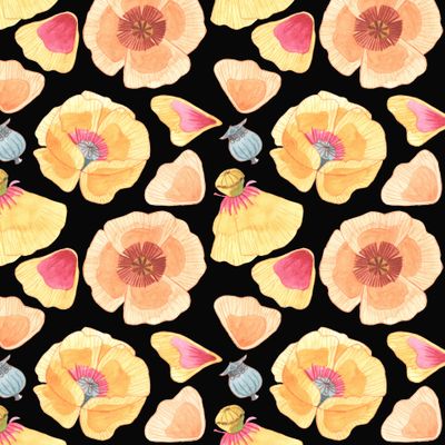 маки на черном