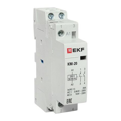 Контактор модульный КМ 20А 2NО (1 мод,) EKF PROxima