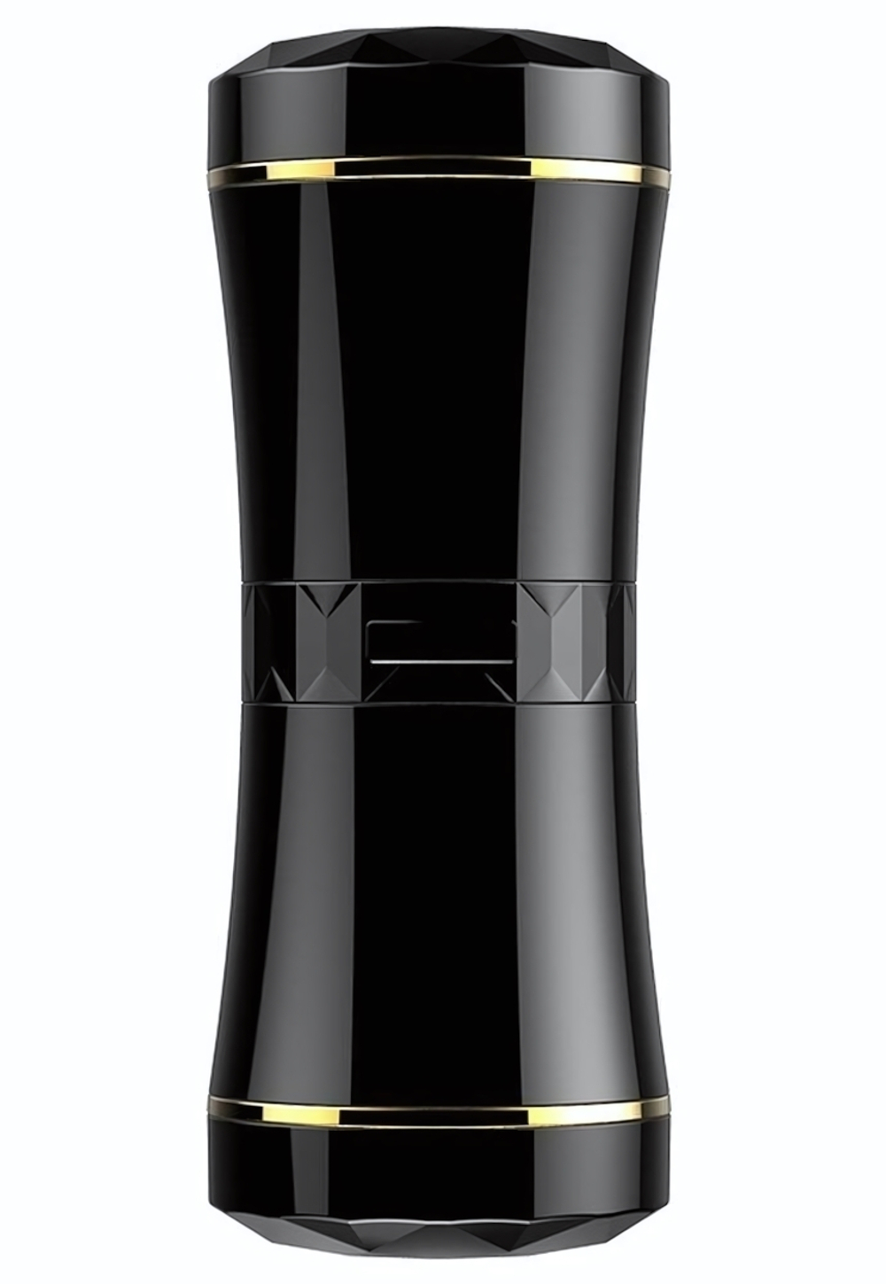 Двусторонний мастурбатор в колбе - вагина и анус (Цвет: черный с бежевым)