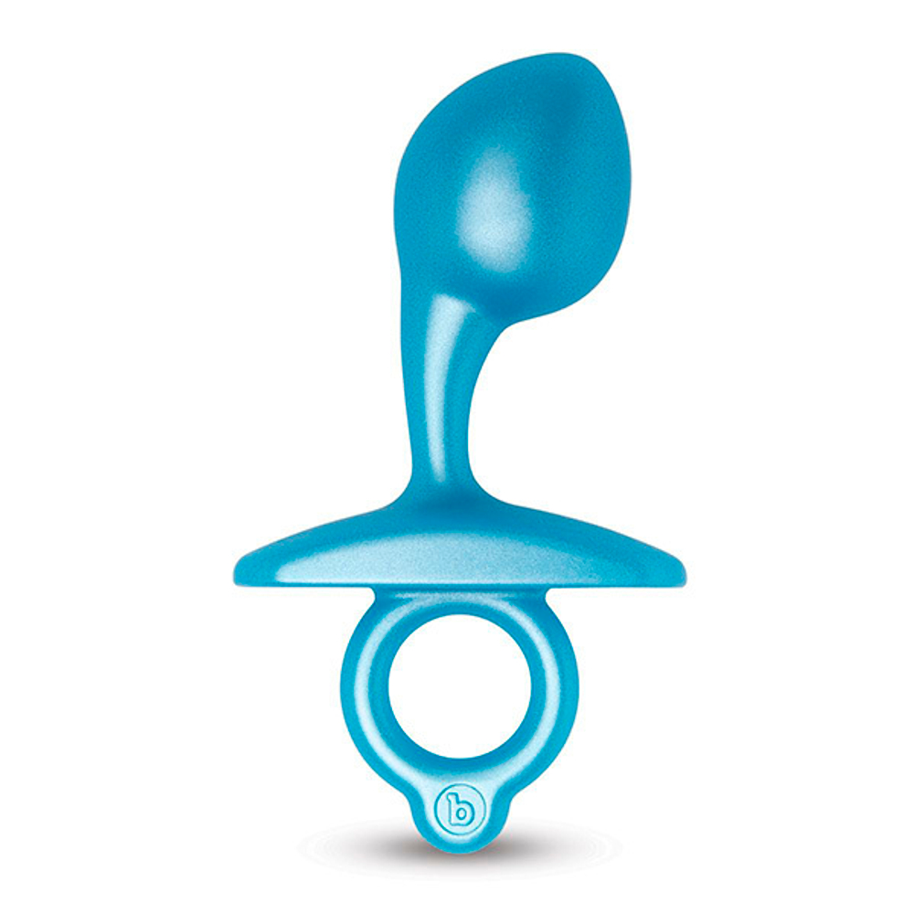 Голубая анальная пробка для массажа простаты 10,7см b-Vibe Bulb Silicone Prostate Plug BV-078