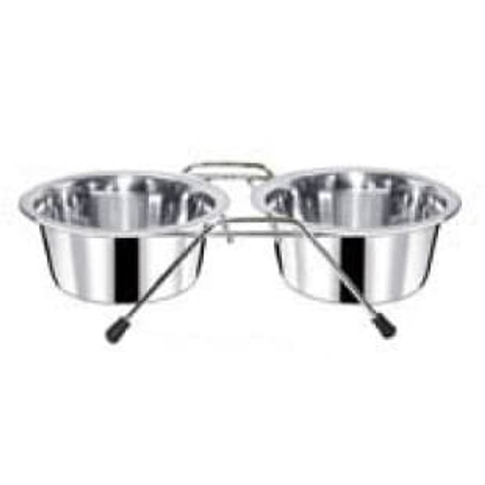 Подставка с двумя мет. мисками 2х0,35л металл  Nobby