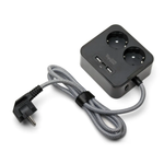 Сетевой фильтр TopON TOP-PWS2 на 2 розетки с 2 USB-A и USB-C, 4000W, 1.5 м Черный.