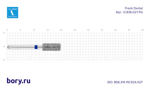 Бор алмазный стандартный Frank Dental типа FG - D.836.027.FG