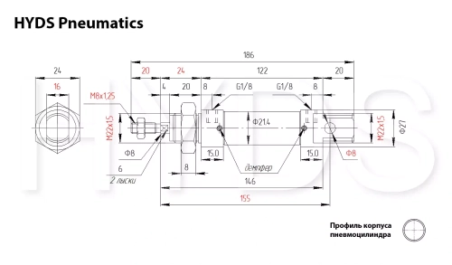 DSNU-20-60-PPV-A Пневмоцилиндр