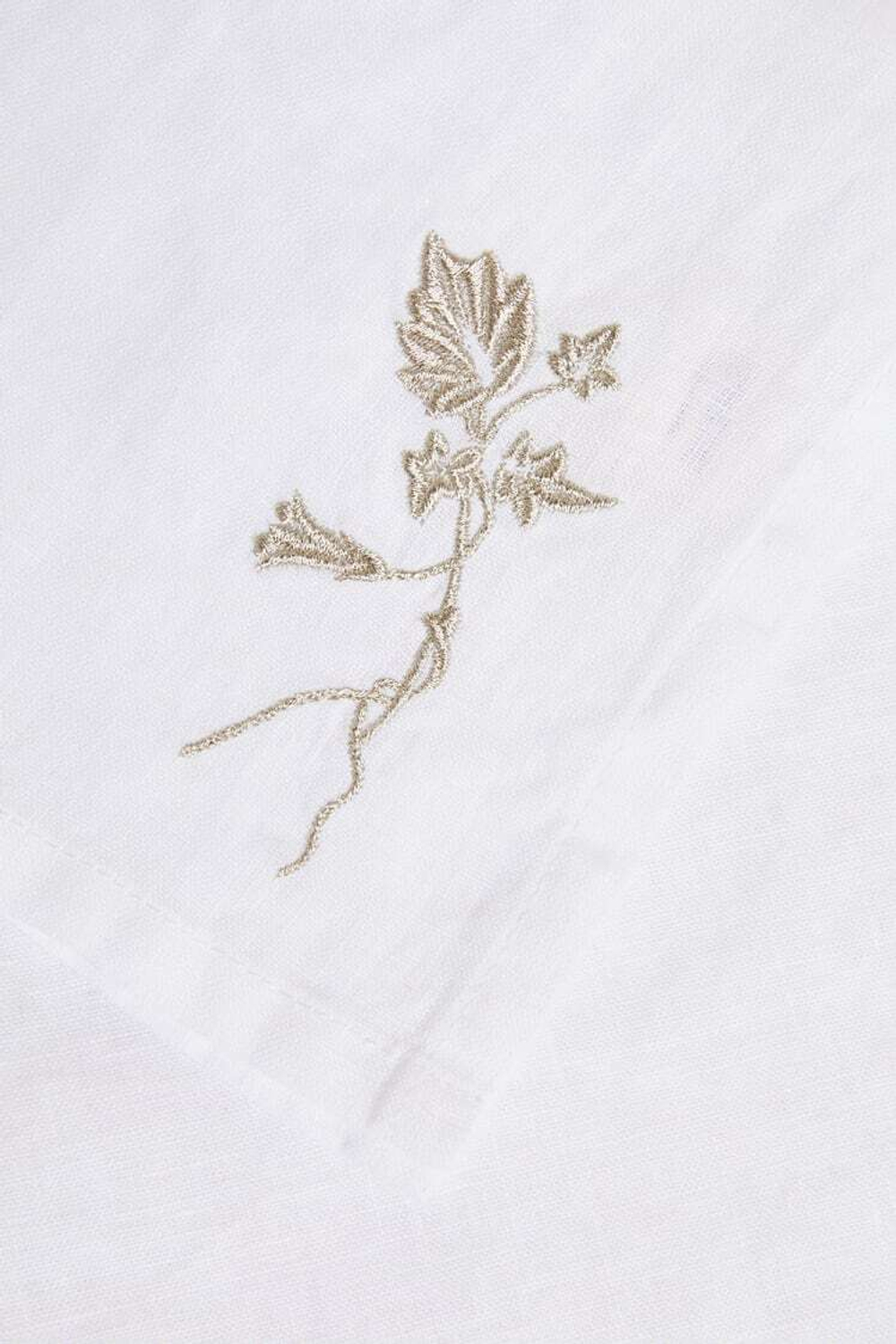 ZARA HOME УПАКОВКА ВЫШИТЫХ ЛЬНЯНЫХ РОЖДЕСТВЕНСКИХ САЛФЕТОК (УПАКОВКА ИЗ 2), БЕЛЫЙ