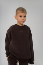 Свитшот с начёсом в стиле oversize Шоколад